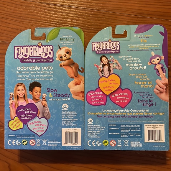 WowWee Fingerlings~ Kelsey the baby Sloth & Mia the baby Monkey - Picture 2 of 12